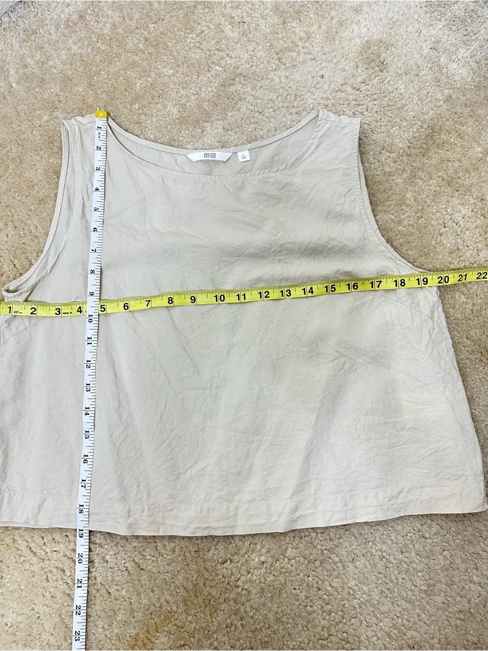 Uniqlo Linen Blend Blouse in Natural Color Size Large